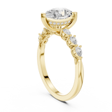 Gold Ring, Pear center stone, Yellow Gold, view 1