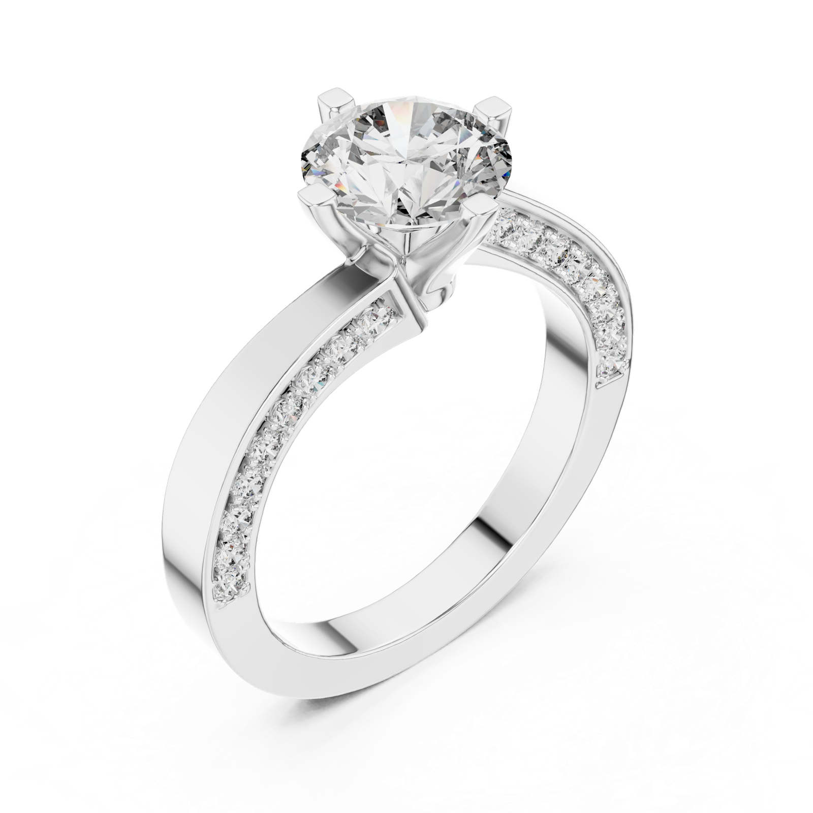 Gold Ring L03-1184, White Gold, view 2
