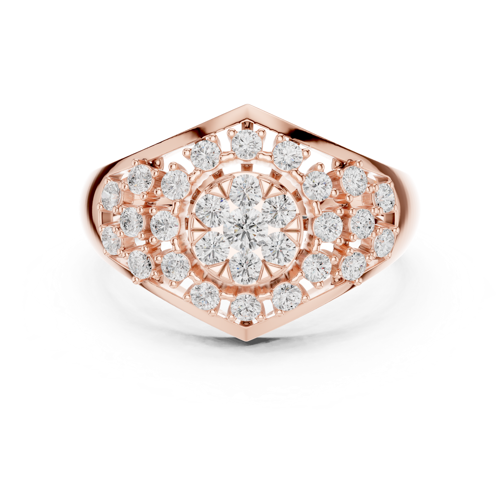 Gold Ring DDLR-768, Rose Gold, view 4