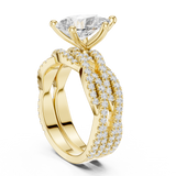 Gold Ring DDLR-300, Pear center stone, Yellow Gold, view 1