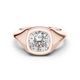 Gold Jewelry L36-4, Cushion center stone, Rose Gold
