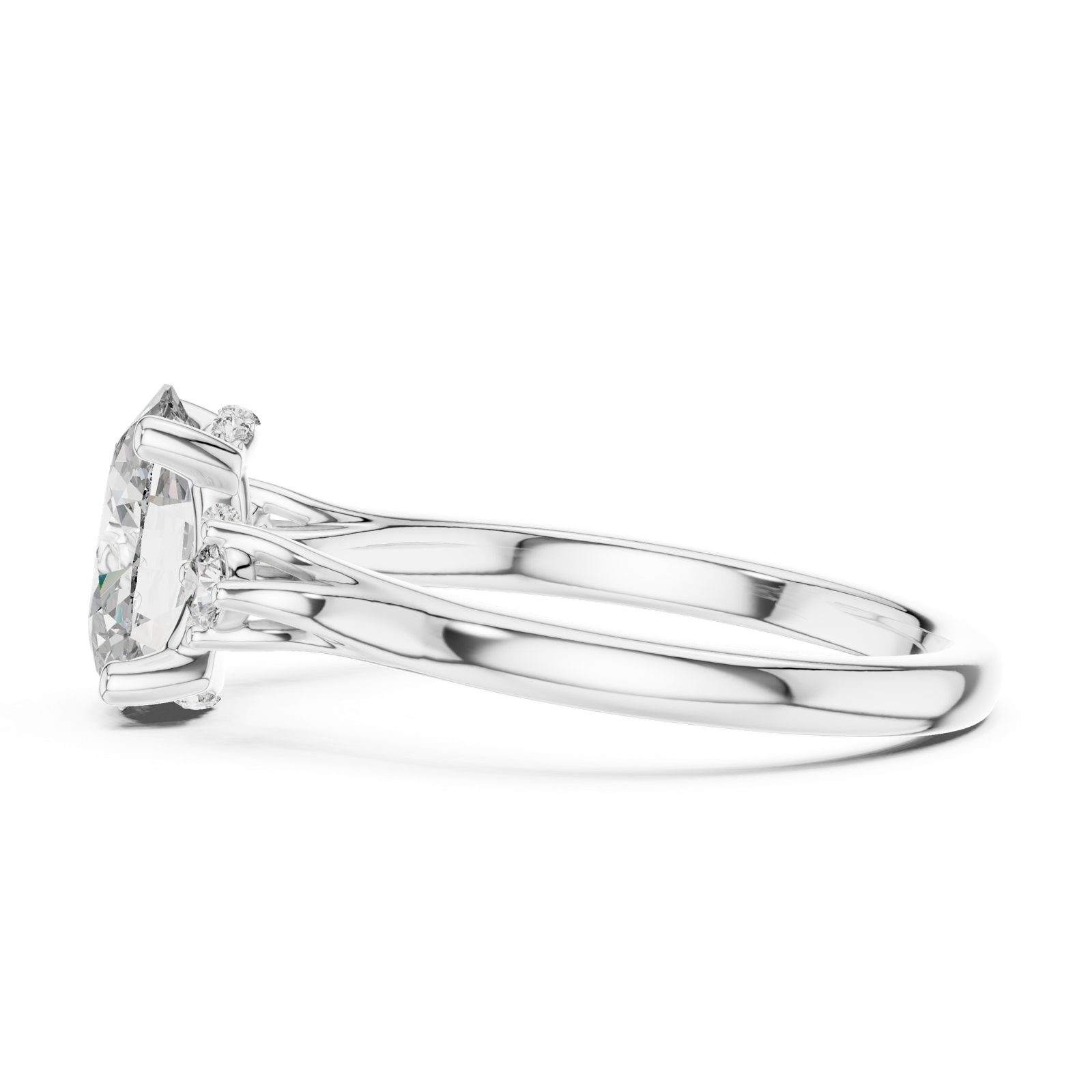 Gold Ring DDLR-164, White Gold, view 3