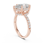 Gold Ring DDLR-259, Pear center stone, Rose Gold, view 1