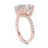 Gold Ring DDLR-259, Pear center stone, Rose Gold, view 1