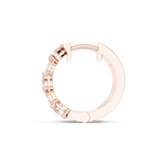 14K Solid Gold Lab Diamond Hoop Earrings, Rose Gold, view 3