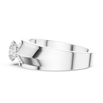 14K Solid Gold Lab Diamond Signet Ring, White Gold, view 3