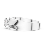 14K Solid Gold Lab Diamond Signet Ring, White Gold, view 3