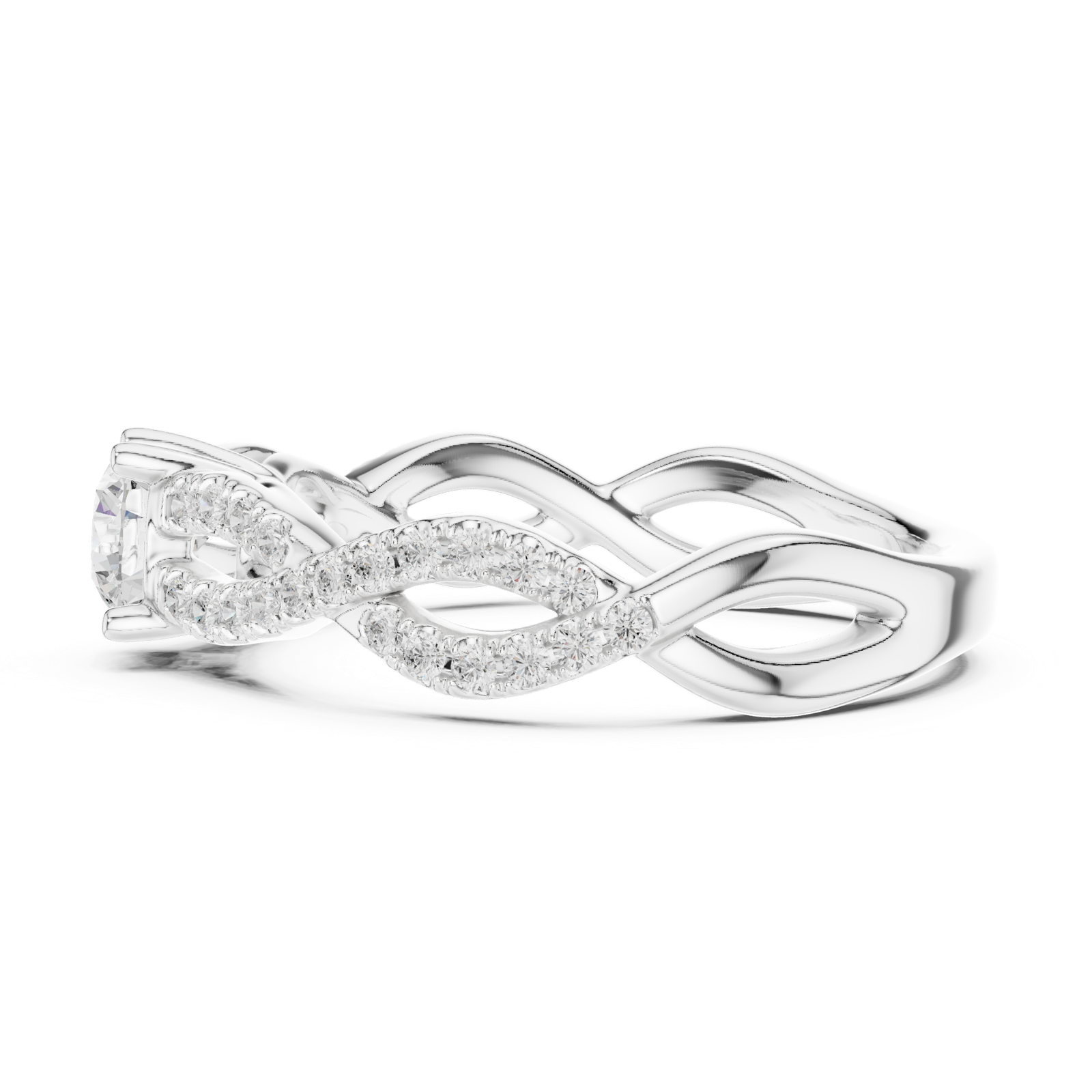 Gold Ring LR-0316, White Gold, view 3