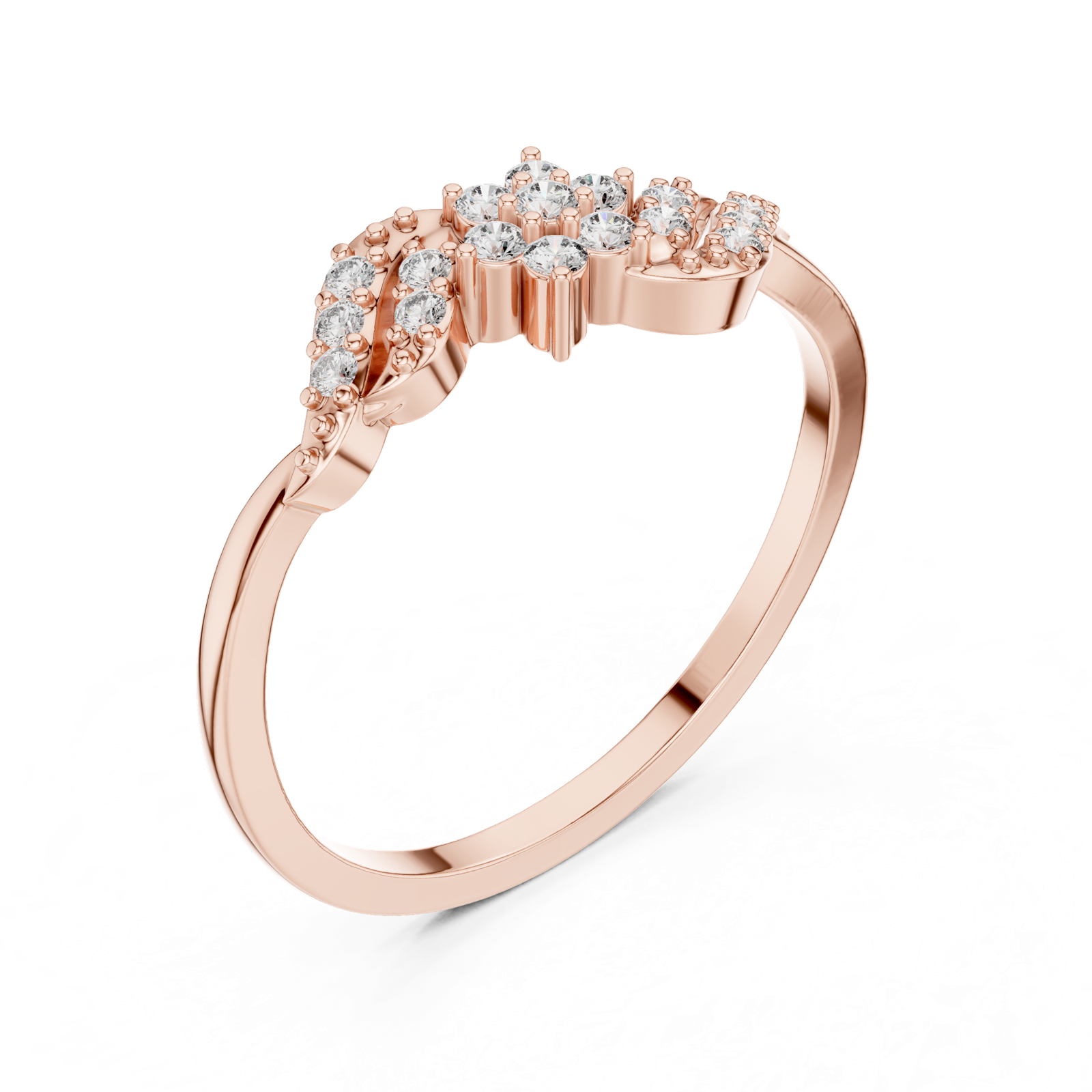 Gold Ring DR-6275, Rose Gold, view 2