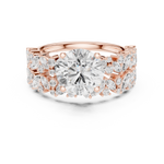 Gold Ring DDLR-443, Round center stone, Rose Gold, view 4