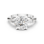 Gold Jewelry L35-67, Round center stone, White Gold