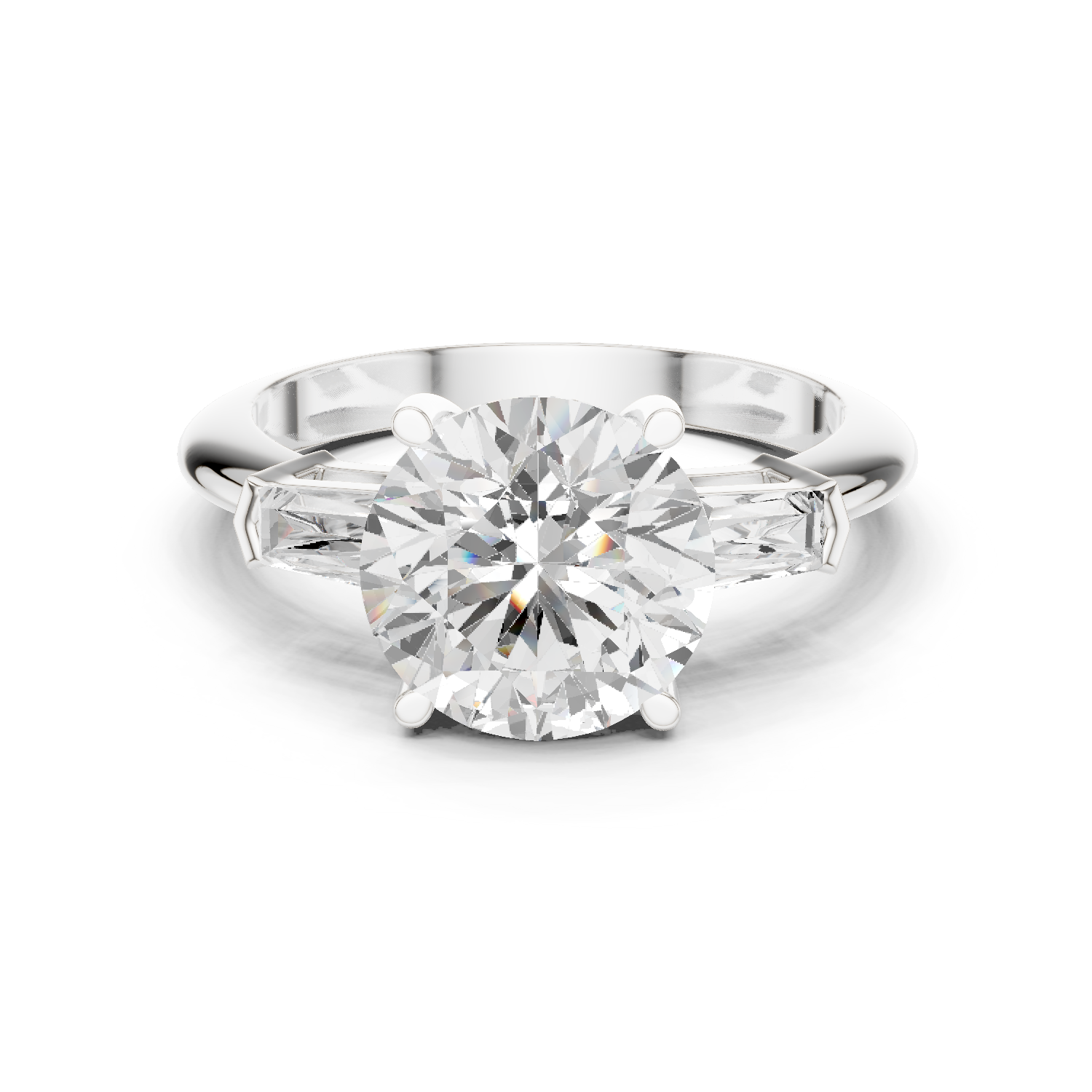 Gold Jewelry L35-67, Round center stone, White Gold