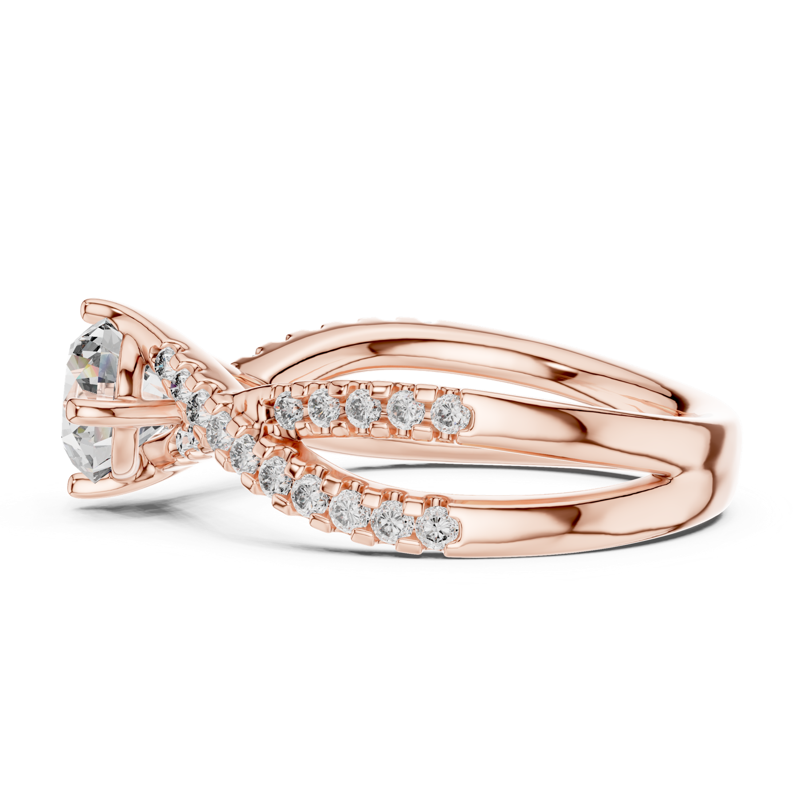 Gold Ring L03-638, Rose Gold, view 3