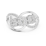 14K Solid Gold Lab Diamond Infinity Cluster Ring, White Gold