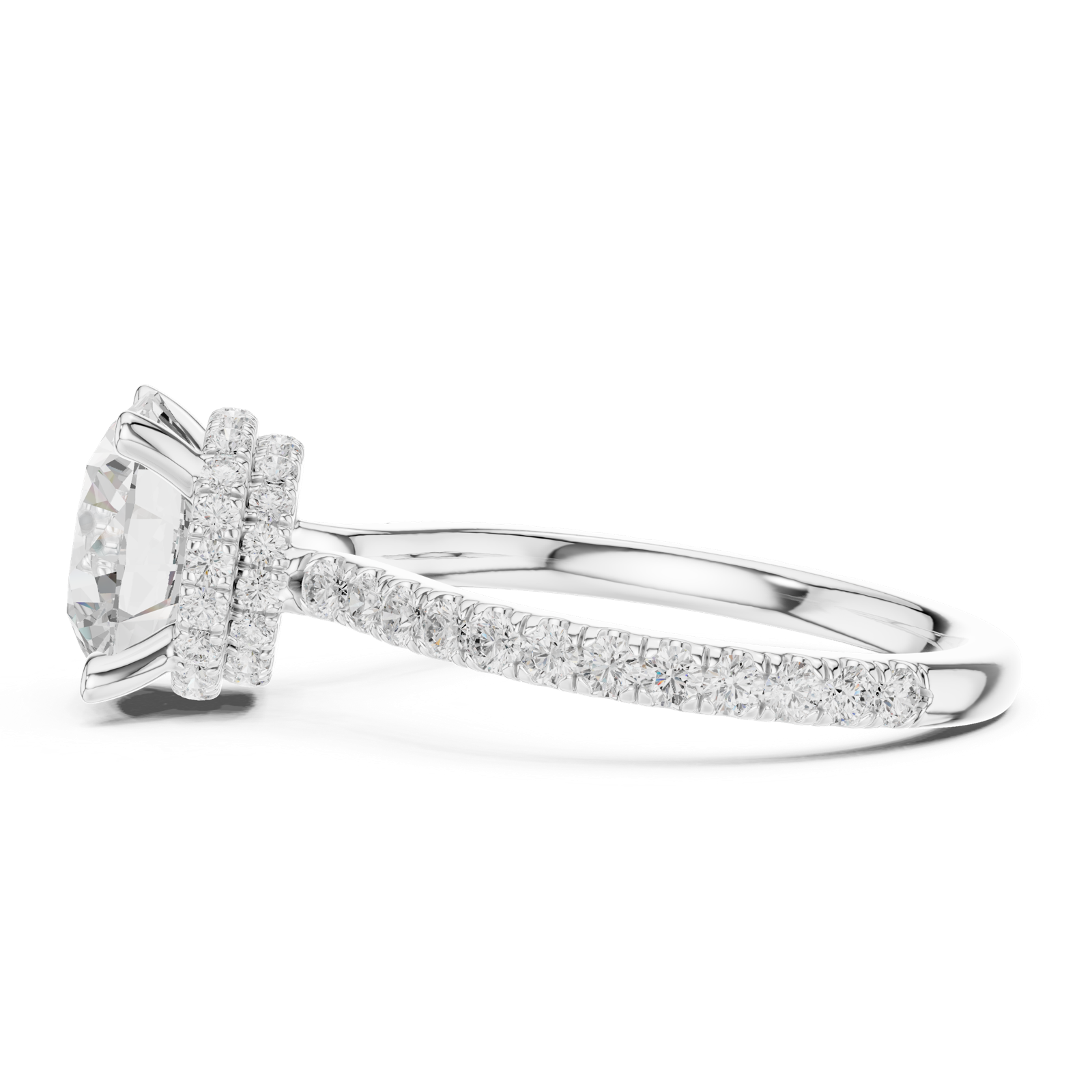 Gold Ring DDLR-1020, White Gold, view 3