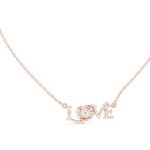 14K Solid Gold Lab Diamond Pendant Necklace, Rose Gold, view 1