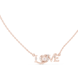 14K Solid Gold Lab Diamond Pendant Necklace, Rose Gold, view 1