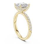 Gold Ring DDLR-161, Princess center stone, Yellow Gold, view 1