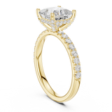 Gold Ring DDLR-161, Princess center stone, Yellow Gold, view 1