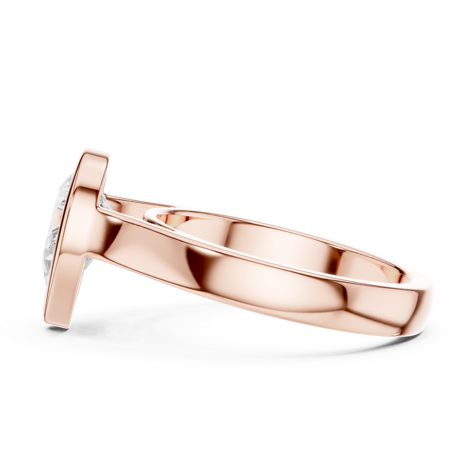 Gold Jewelry L36-3, Pear center stone, Rose Gold, view 3