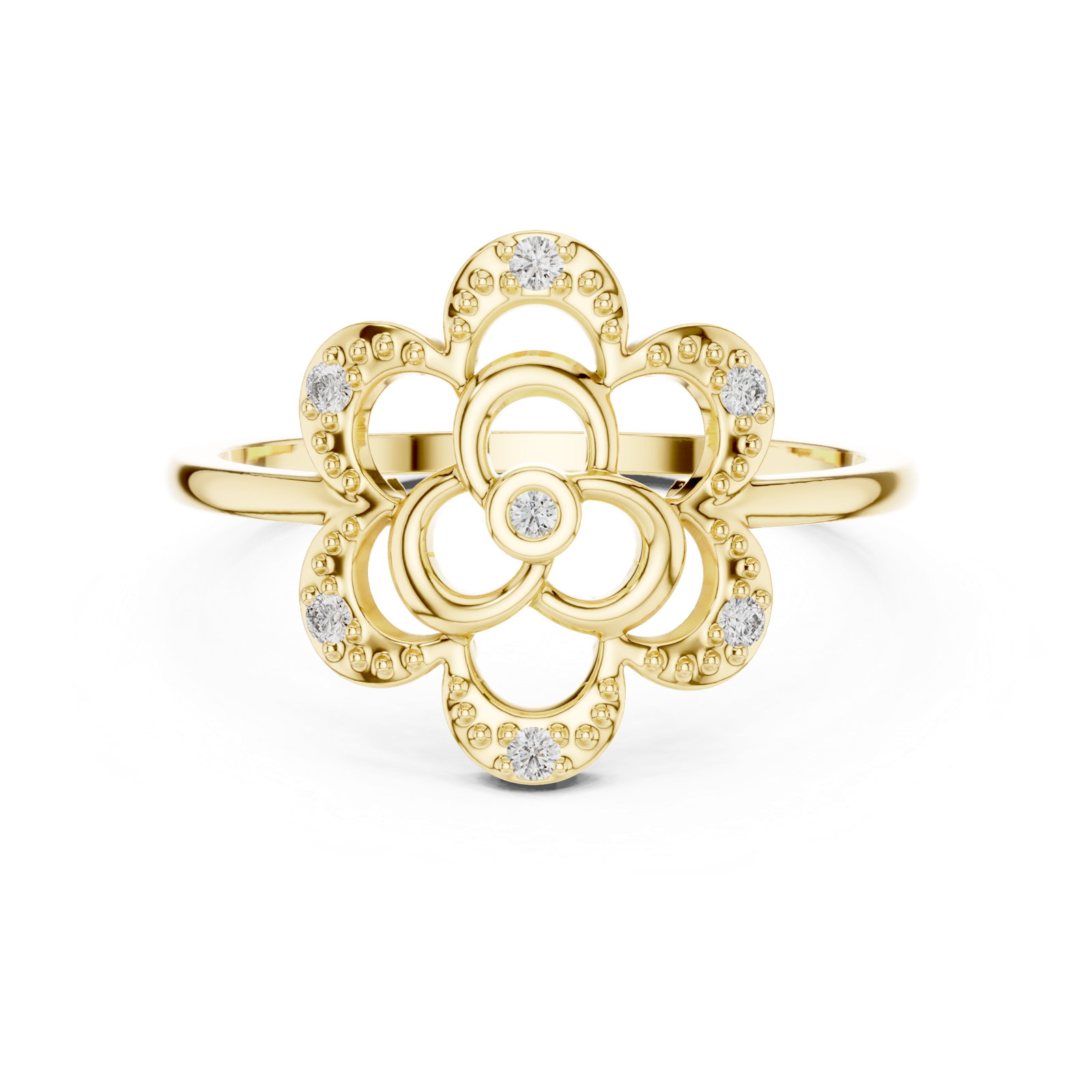 Gold Ring DR-6255, Yellow Gold, view 4