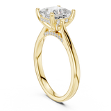 Gold Ring DDLR-163, Princess center stone, Yellow Gold, view 1
