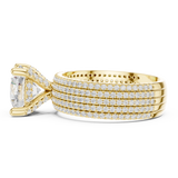 Gold Ring, Round center stone, Yellow Gold, view 3