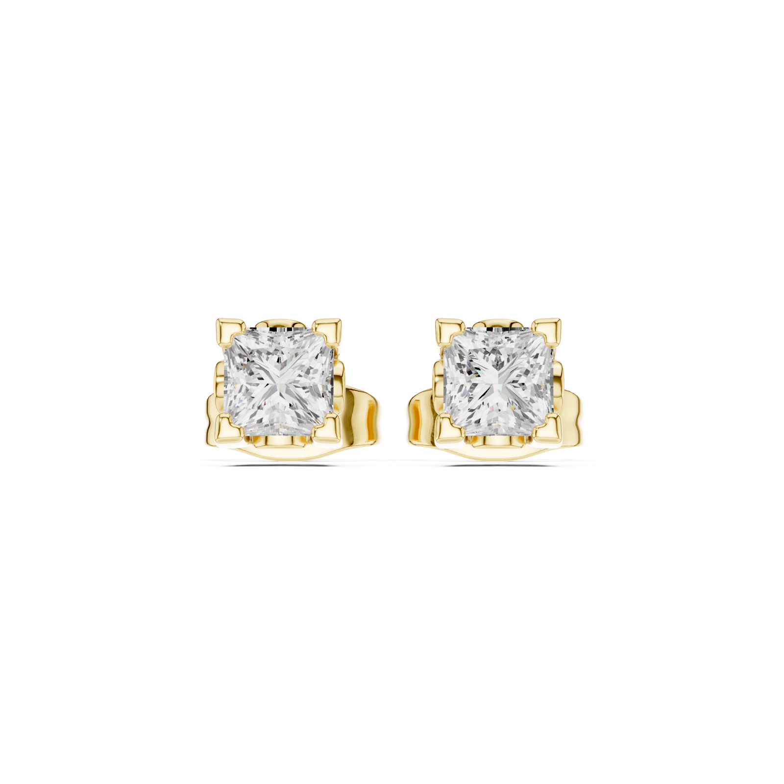 Gold Earrings GER-0354, Yellow Gold, view 4
