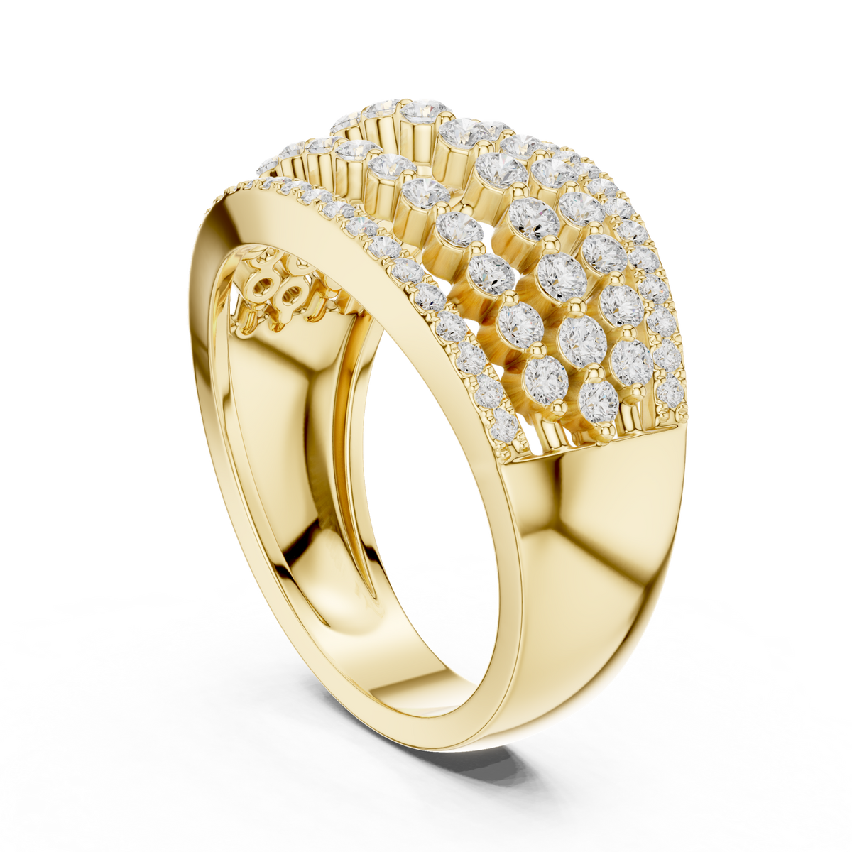 14K Solid Gold Lab Diamond Eternity Ring, Yellow Gold, view 1