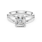 Gold Jewelry L36-7, Asscher center stone, White Gold, view 4