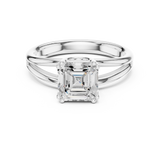 Gold Jewelry L36-7, Asscher center stone, White Gold, view 4