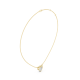 Gold Jewelry, Heart center stone, Yellow Gold, view 1