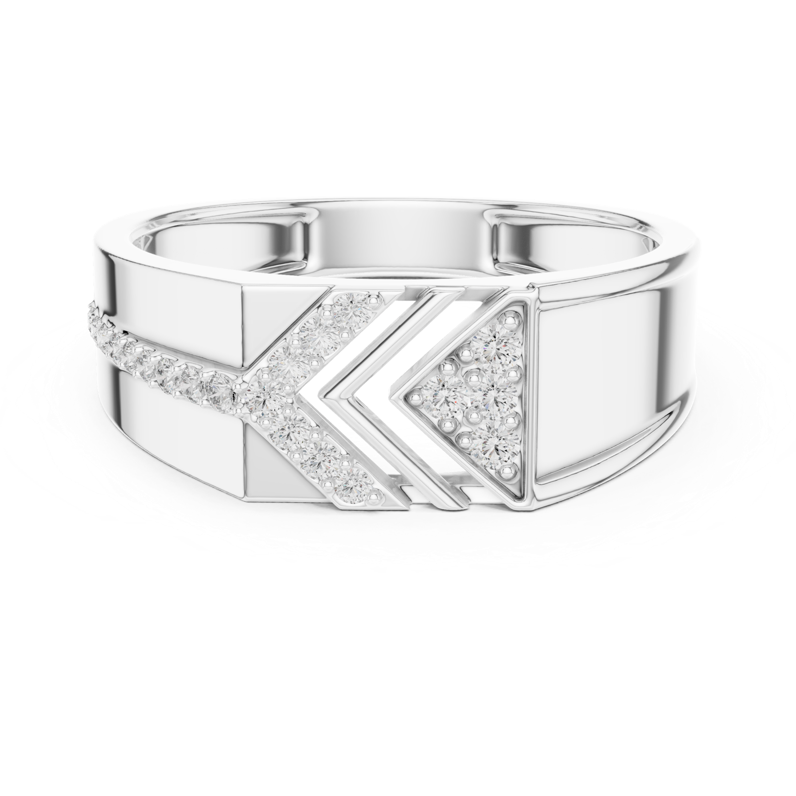 Gold Ring LR-01 (26), White Gold, view 4