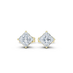 14K Solid Gold Lab Diamond Stud Earrings, Yellow Gold