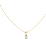 14K Solid Gold Lab Diamond Solitaire Pendant Necklace, Yellow Gold, view 1