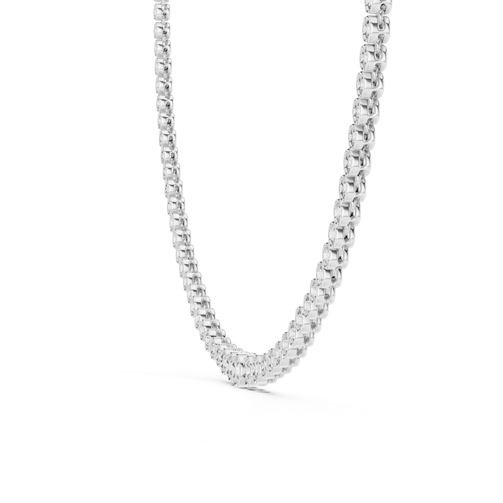 Gold Necklace GNK-0049, White Gold, view 3