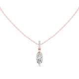 Gold Jewelry DDPO-009, Marquise center stone, Rose Gold, view 4