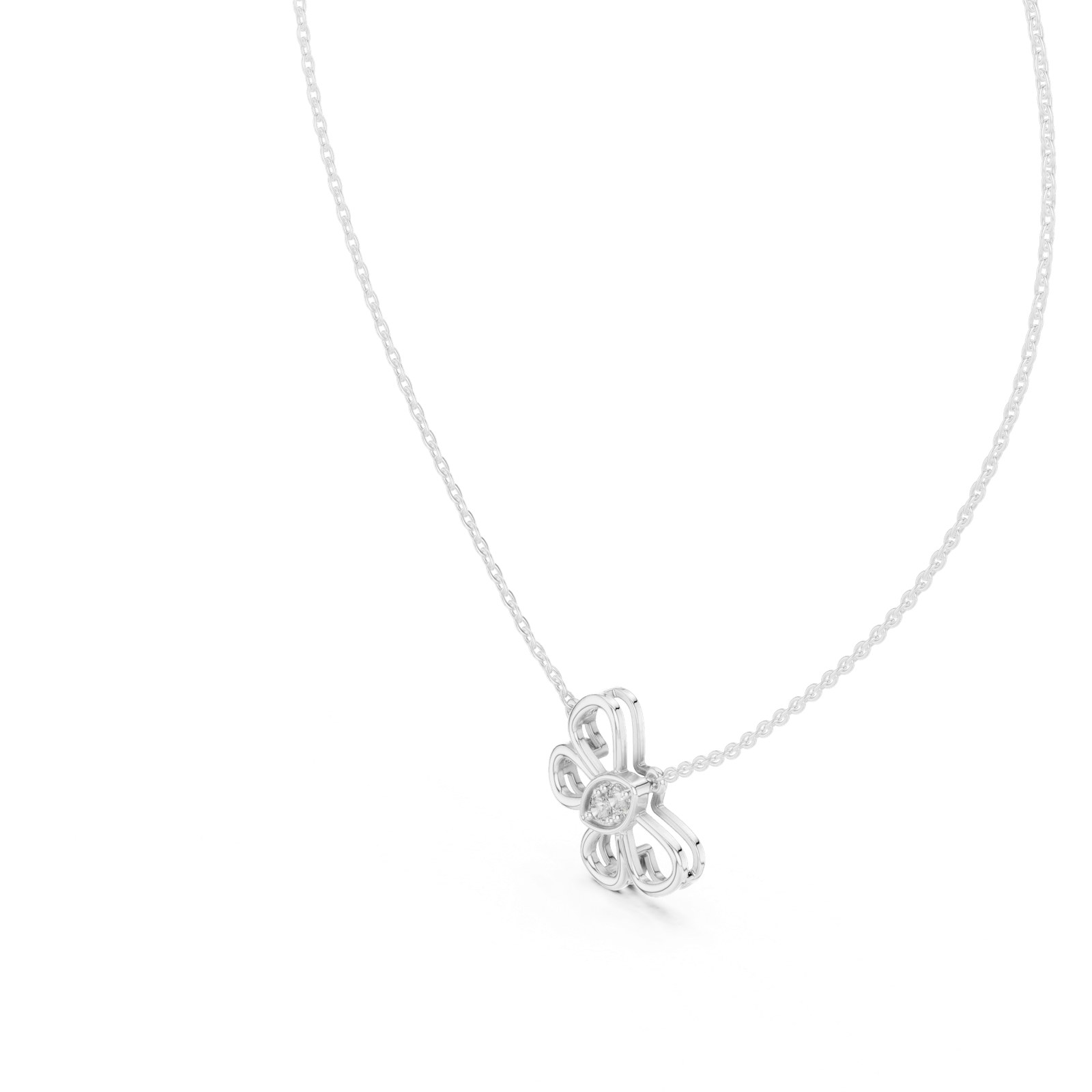 Gold Pendant 12-10006P, White Gold