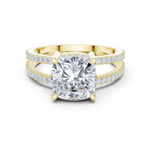 Gold Jewelry, Cushion center stone, Yellow Gold