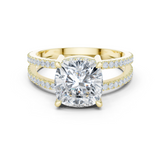 Gold Jewelry, Cushion center stone, Yellow Gold