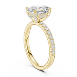 Gold Ring DDLR-161, Oval center stone, Yellow Gold, view 1