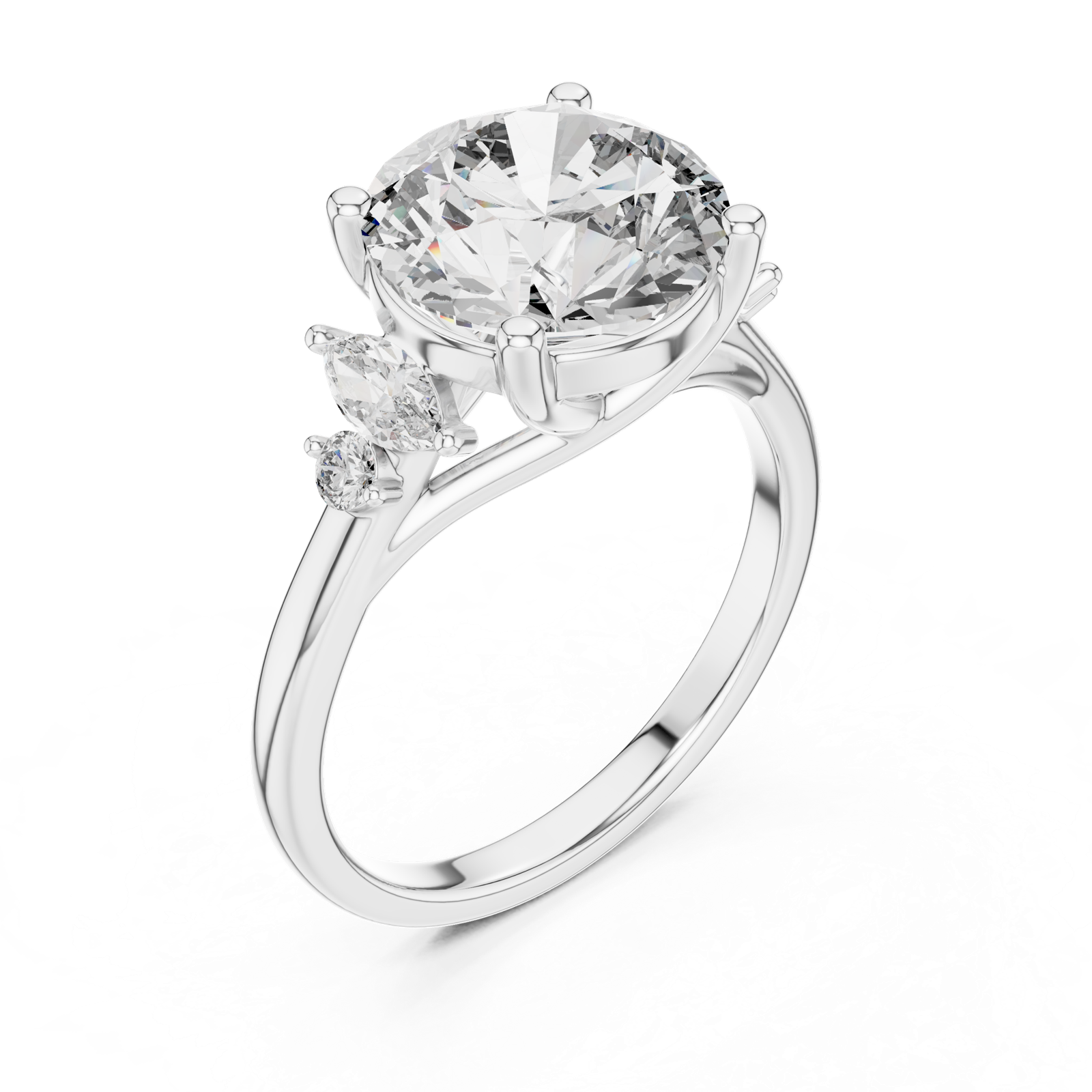 Gold Ring DDLR-073, White Gold, view 2