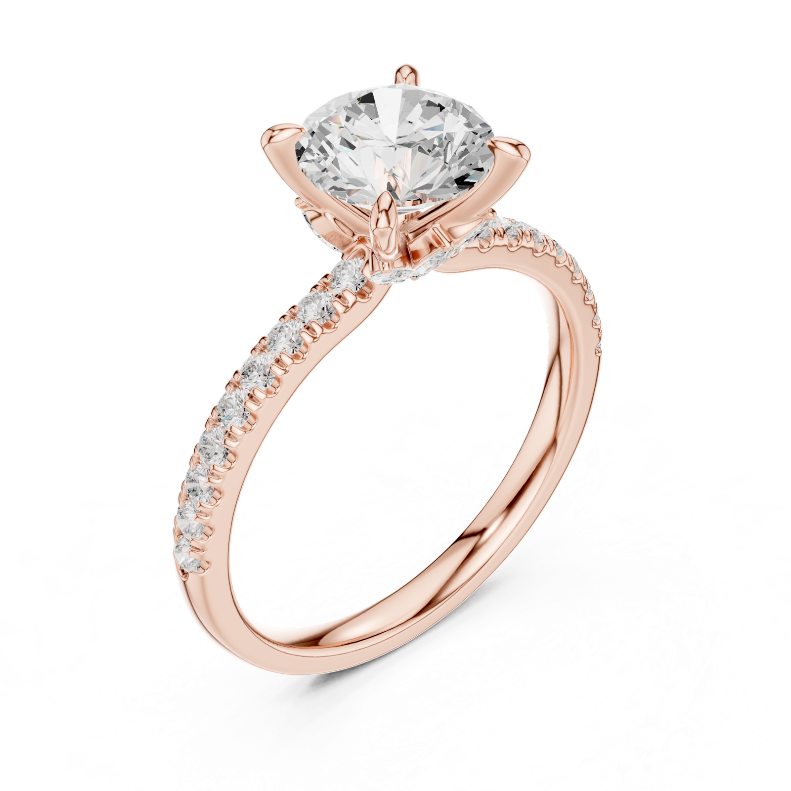 Gold Ring DDLR-1016, Rose Gold, view 2