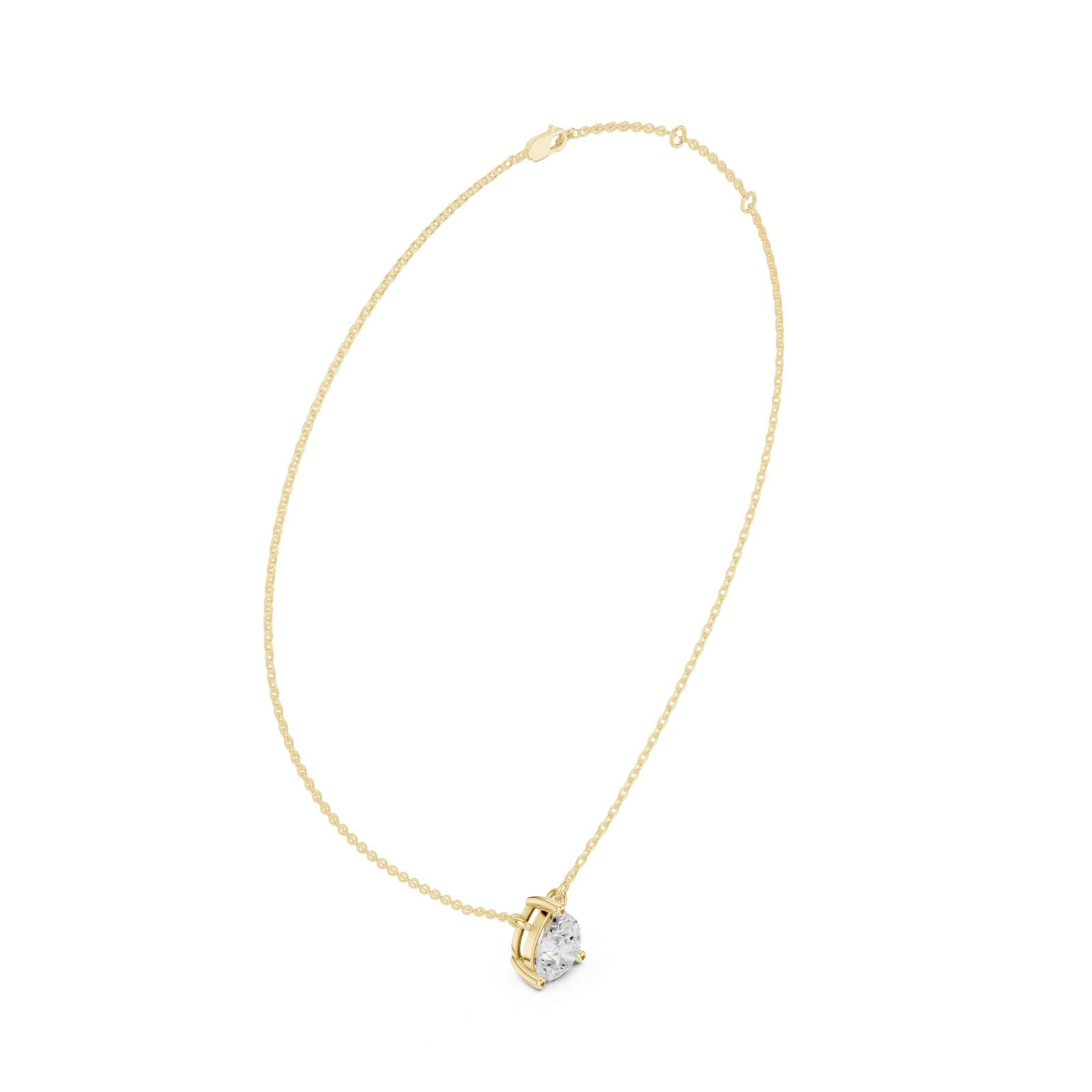 Gold Jewelry DDPO-001, Pear center stone, Yellow Gold, view 1