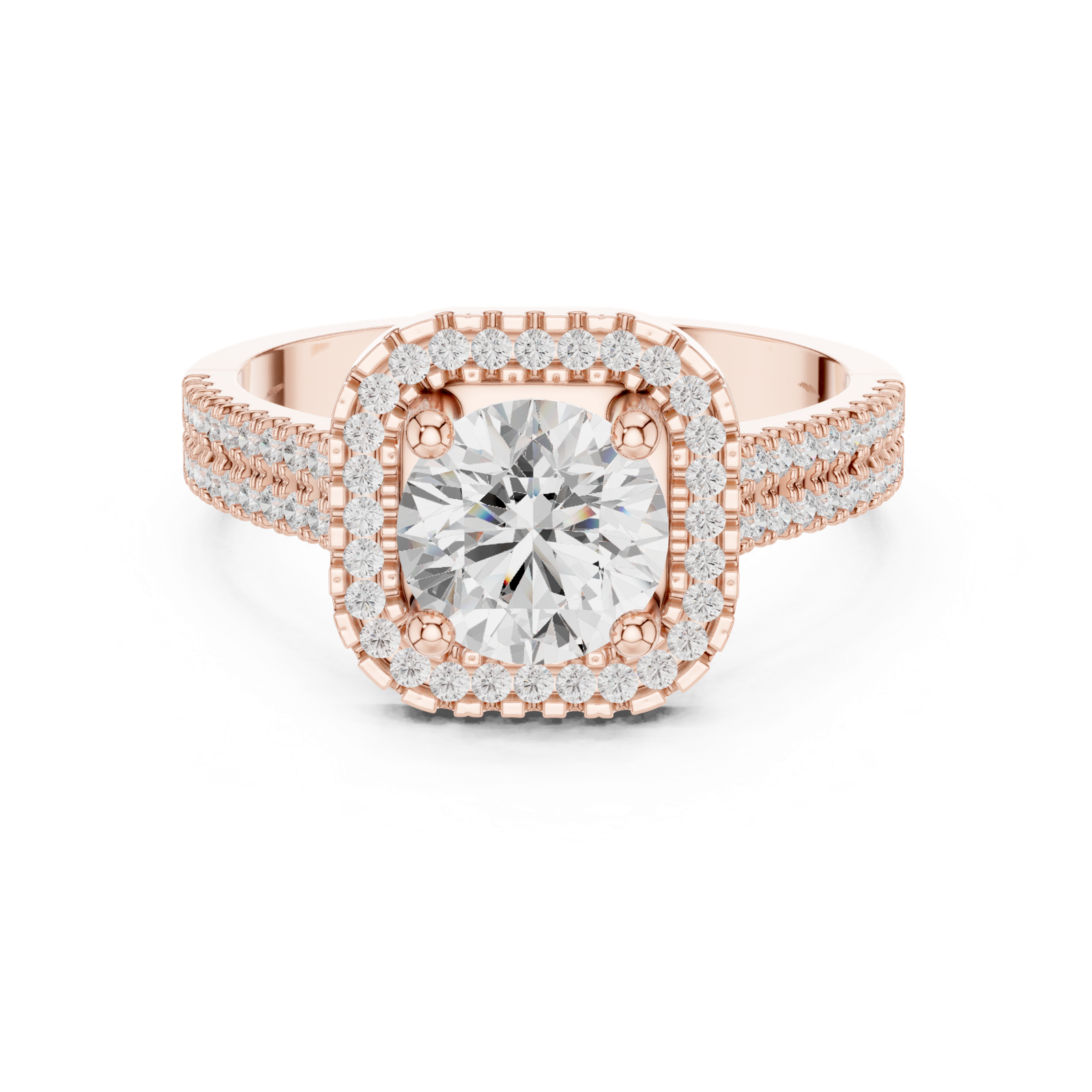 Gold Ring DDLR-329, Rose Gold, view 4