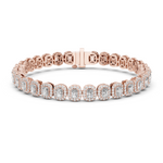 14K Solid Gold Lab Diamond Bracelet, Rose Gold
