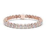 14K Solid Gold Lab Diamond Bracelet, Rose Gold