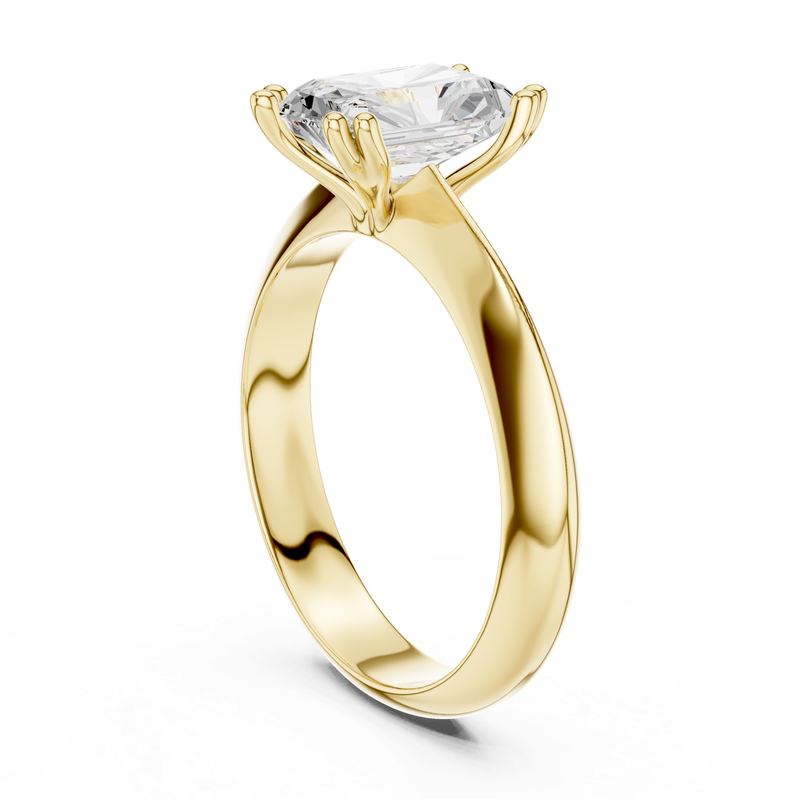 Gold Jewelry L36-8, Radiant center stone, Yellow Gold, view 1