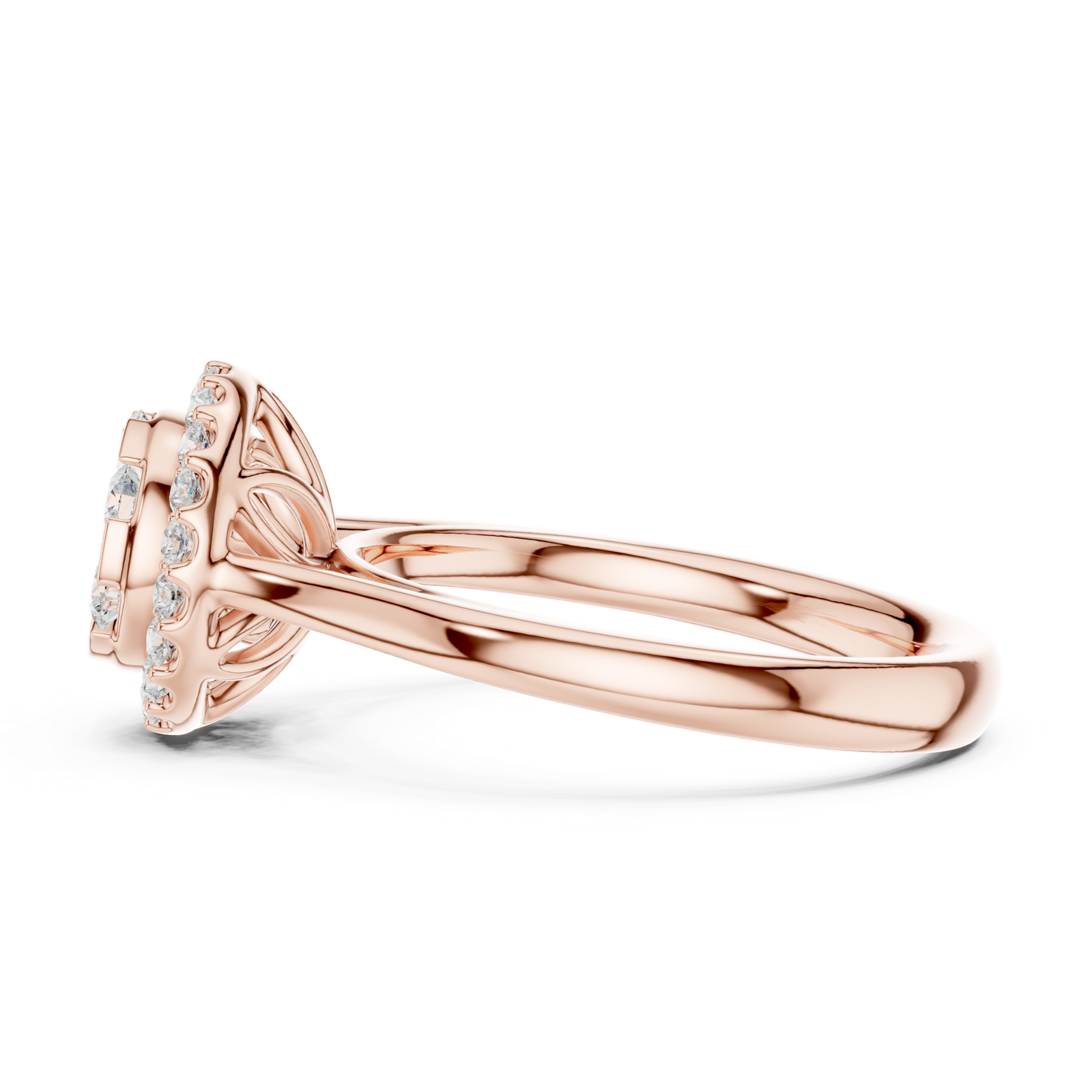 Gold Ring DDLR-578, Rose Gold, view 3