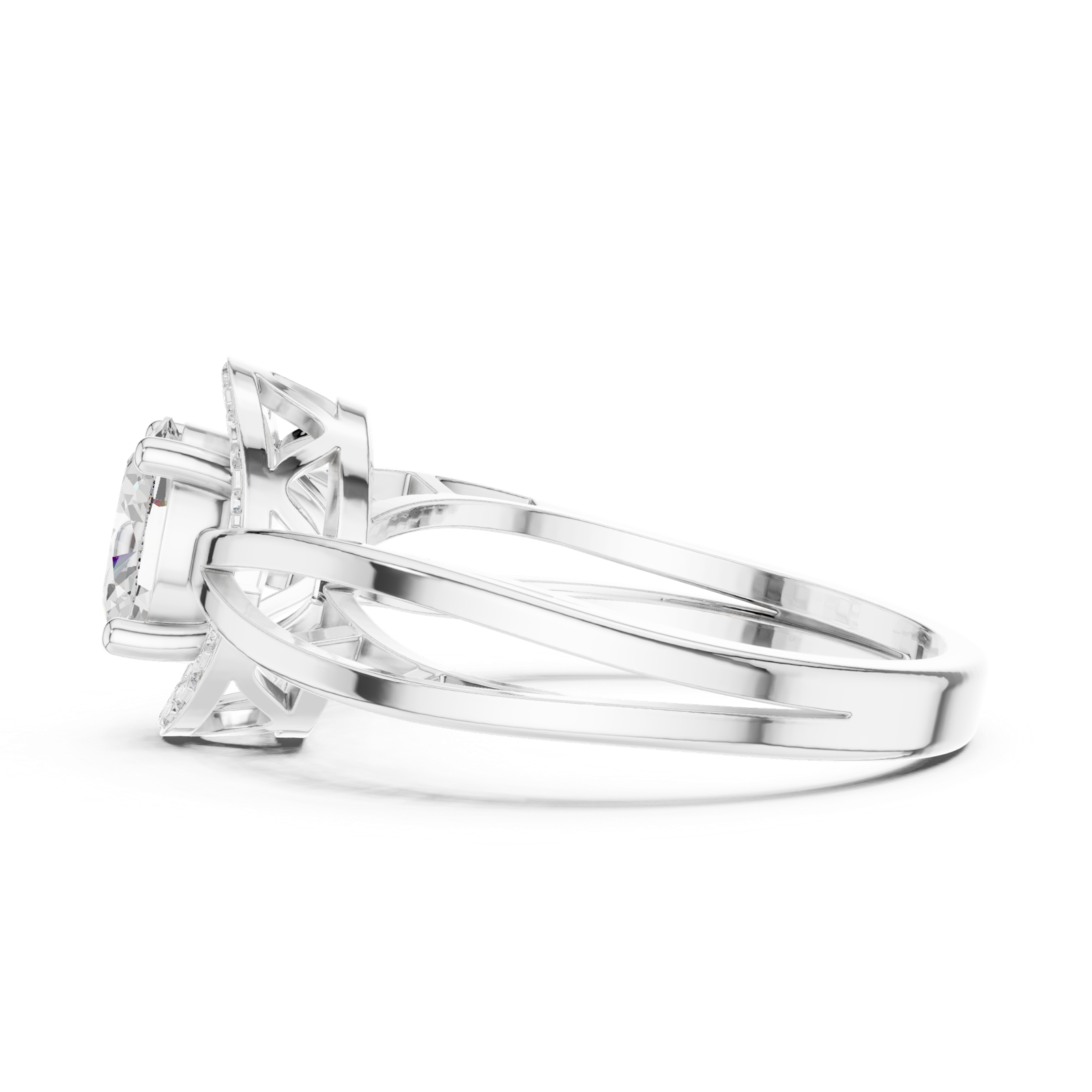 Gold Ring DDLR-494, White Gold, view 3